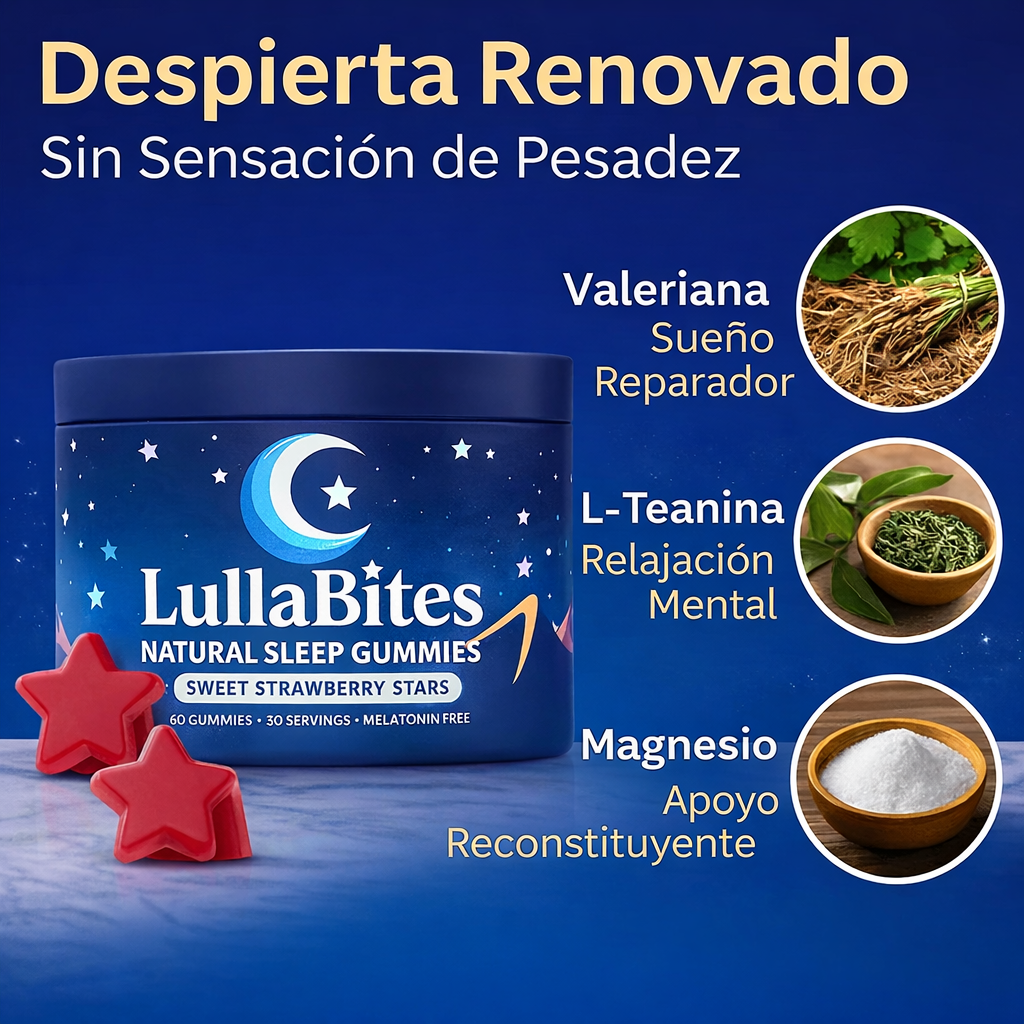 LullaBites Gomitas Para Dormir™: Duermes rápido, Profundo, Tranquilo; Despiertas renovado.
